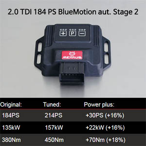 칩튠 맵핑 보조ECU 폭스바겐 레무스 코리아 파워라이져 Scirocco (1K8) (2008-) 2.0 TDI 184 PS BlueMotion aut. Stage 2 SKU D919684